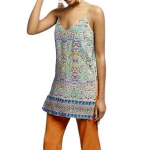 Anthropologie Maeve Meret Green Paisley Silk Tunic Top 6